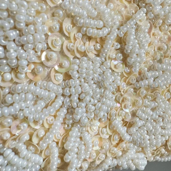 Vintage 50s 60s Simpsons Beaded Ivory Wedding Red Carpet Purse - Picture 7 of 11